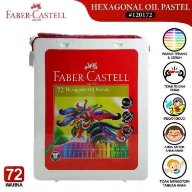 Crayon 72 Warna Faber Castell / Hexagonal Oil Pastel 72 Faber Castell Multicolor