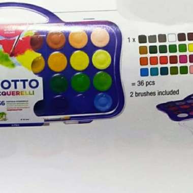 Cat Air Giotto Acquerelli Jumbo 36 Warna Cat - 30 Mm Multicolor