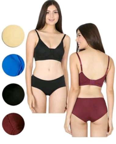 Bra + Panty Set Amitie Plain Nonwire Avail 4 Color