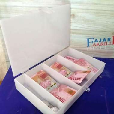 kotak uang mini/money box /laci - Putih - Putih - Putih Putih