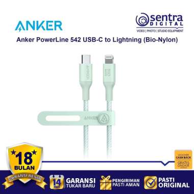 Kabel Anker 542 USB Type C To Lightning 3ft Bio-Based - A80B5 GREEN