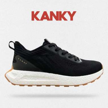 Kanky Story Honjo ukuran 35-45 - Sepatu Sneakers Casual Sport Sekolah Pria Wanita Kanky 41 Black/Gol