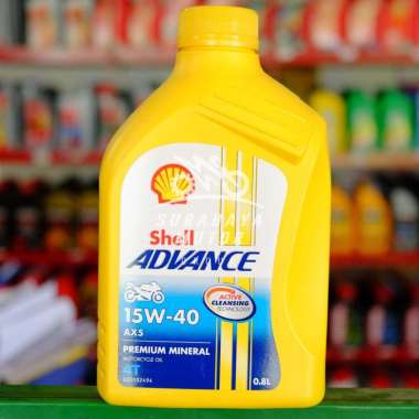 Oli Motor Shell Advance AX5 Sae 15W-40 4T 0,8L Mesin Sepeda Motor 4 Tak 4tak Bebek ORIGINAL
