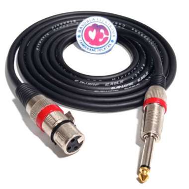 Kabel Mic 10 meter kabel microphone panjang 10m - Hitam Merah