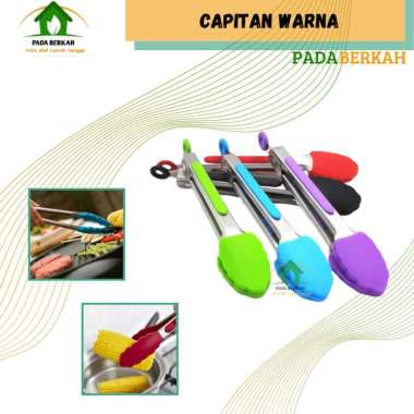 Capitan Makanan Gorengan Tahan Panas Warna BBQ Stainless Jepitan Kecil