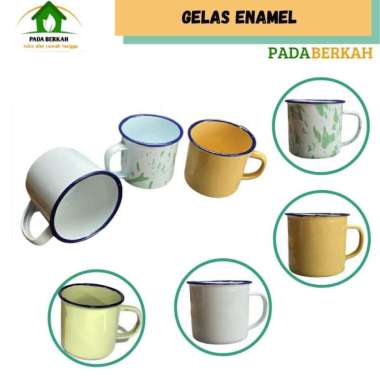 Cangkir Gelas Seng Enamel Blurik Blirik Jadul Hijau