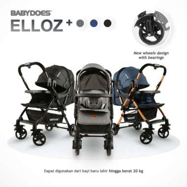 Stroller Babydoes Elloz Plus Reversible Handle / Kereta Dorong Bayi Black