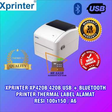 XPRINTER XP-420B XP420B 420B USB + BLUETOOTH PRINTER THERMAL LABEL ALAMAT RESI 100x150 / A6