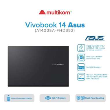 Asus Vivobook 14 A1400EA-FHD353 i3-1115G4 4GB 512SSD FHD W11 OHS