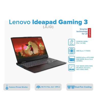 Lenovo IdeaPad Gaming 3 JLID R7 7735HS 8GB 512SSD RTX4050 6GB W11 OHS