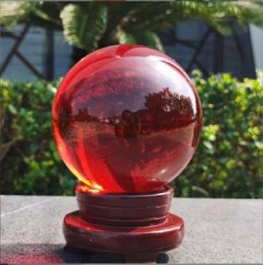 Bola Red Kristal Feng Shui Jumbo ukuran 20cm + Tatakan sesuai foto (cl)