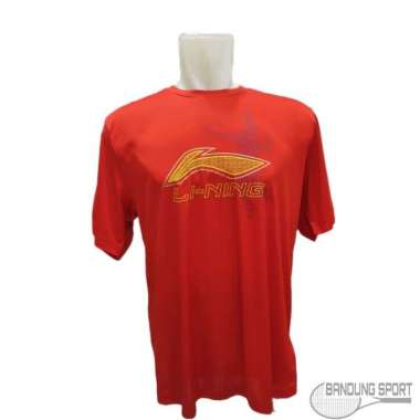 Baju T- Shirt Badminton lining / Kaos Badminton Lining XXL Merah