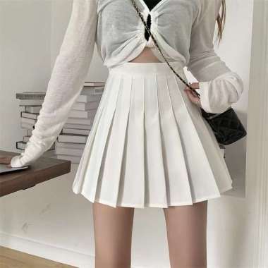 ROK PENDEK IMPORT WANITA XL Putih polos