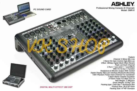 Mixer Audio Ashley SMR 8 / SMR8 8 FREE HARDCASE Multivariasi Multicolor