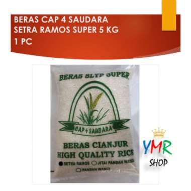 Beras Cap 4 Saudara Pandan Wangi Super / Pandan Wangi Jitay Patahan / Setra Ramos Super Asli Cianjur