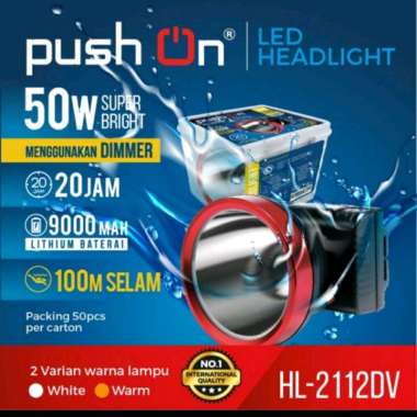 Senter Kepala Selam Diving Headlamp Push On HL-2112DV 50w Dimmer