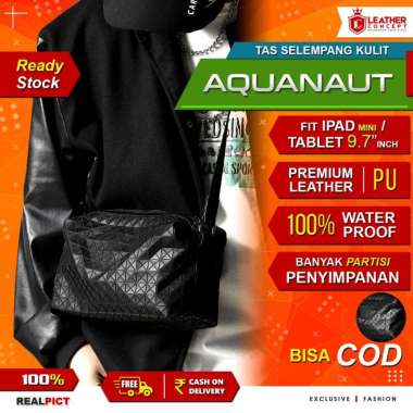 Tas Selempang Pria Waterproof Tas Kulit Pria Tas Jalan AQUANAUT Putih