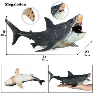 Dinosaurus Dino Park World Megalodon Shark Hiu Jaws Moveable Figure