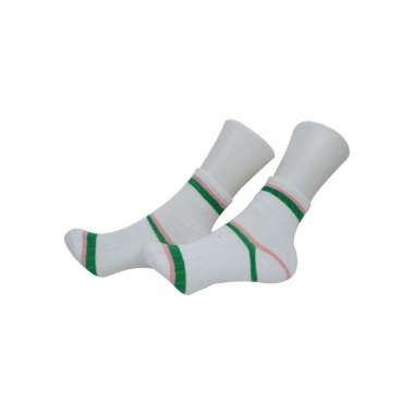 ONE-P590 Kaos Kaki Panjang Wanita Motif Garis Hijau Korean Style / Kaus Kaki Wanita Kekinian / Kaos