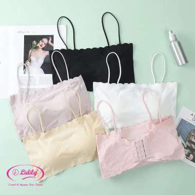 LIDILY - Bralette Bra Kemben Seamless | BH Fashion Ice Silk DD1899 | BH Kemben Tali Tanpa Kawat HITA
