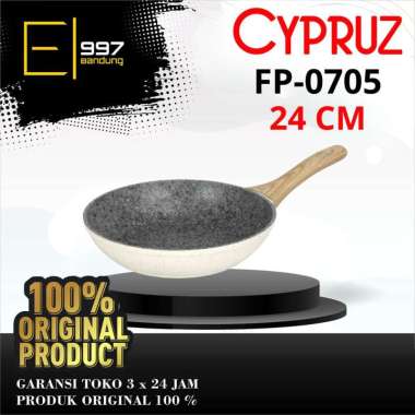 CYPRUZ Fry Pan FP0705 / FP 0705 24 CM White Granite Series Induksi - Pink