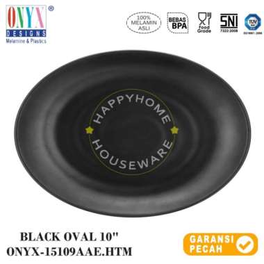 ONYX Piring Oval Melamin 10" Cosmic Granite | Piring Oval Premium Onyx 10" BLACK