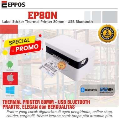 Eppos Sticker Thermal Barcode Printer EP80N 80mm USB Bluetooth