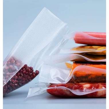 AliMaMa - (ISI 10) PLASTIK VAKUM PREMIUM - Vacuum Bag Vacum Polos Emboss Embos Plastic Makanan Froze