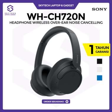 HEADPHONE SONY WH CH720N WIRELESS OVER EAR NOISE CANCELLING ORIGINAL GARANSI RESMI White