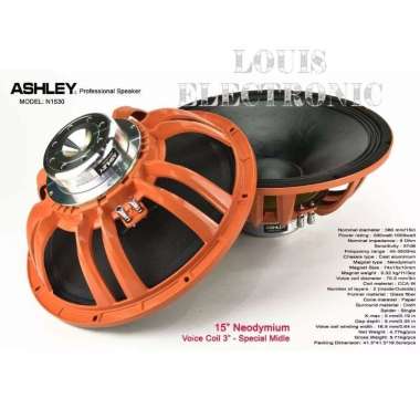 Speaker ASHLEY N1530 15 Inch Neodymium Coil 3 Inch ORIGINAL