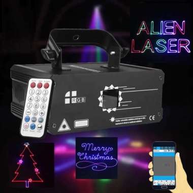 Lampu Proyektor Lighting Disco Laser Animasi Gambar Logo 500mW DMX512 Hitam