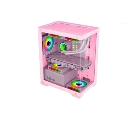 CASING PC GAMING KOMPUTER ARMAGGEDDON AQUARON FREE 3 FAN PINK