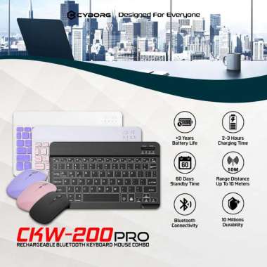 CYBORG CKW 200Pro MINI KEYBOARD BLUETOOTH FOR ANDROID, iOS , PC Ungu