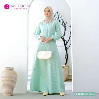 Raunapride Baju Gamis Wanita Katun / RGD-71 / Fashion Muslim Kekinian XXL Light Green