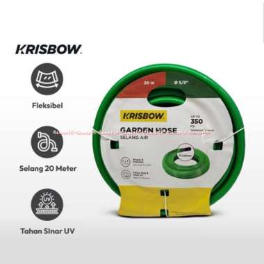Krisbow Garden Hose Set 20meter Selang Air Taman 20m Warna Hijau Ringkas Ringan Degan Nozel Kepala S