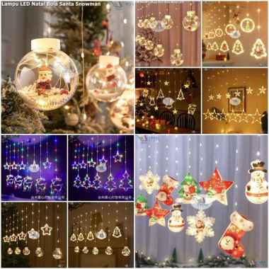 Lampu Tumblr LED Tirai Gantung Hiasan Dekorasi Natal Merry Christmas Aneka Motif dan Model Bintang B