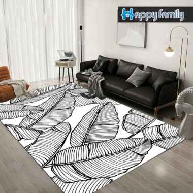 Karpet Lantai Eropa Permadani 100x160cm Anti Slip Karpet Ruang Tamu Motif Daun Super Elegan DT100-G-
