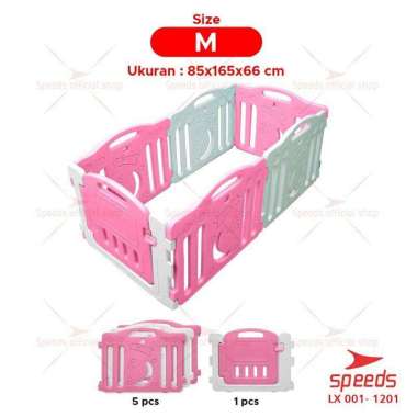 Siya ✨Free Bubblewrap Pagar Anak Bayi Speeds Lx 001-1201 Pagar Set Playground Pagar Mainan Anak Play