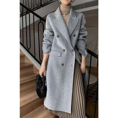 ZS Winter Long Coat Wanita Hangat Coat Blazer Korean Style GRAY XXL