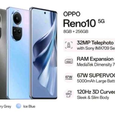 OPPO Reno 10 5G 8GB | PRO 12GB | Internal 256 GB 8 GB blue
