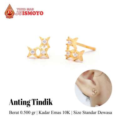 Anting Emas 10 Karat Tindik Vega J5 Ismoyo