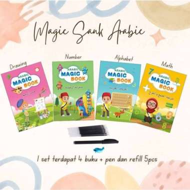 Buku Magic Sank Book 3D Arabic / Hijaiyah Arabic Magic Book Multivariasi Multicolor