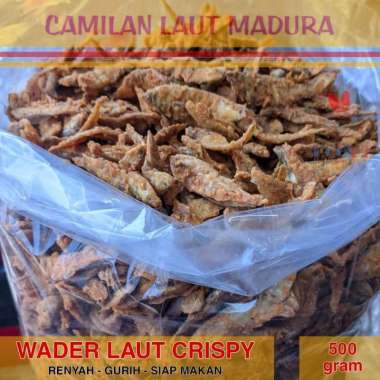 WADER LAUT CRISPY Renyah Gurih Siap Makan 500 gram Oleh-oleh Khas Camilan Laut Madura Surabaya Snack