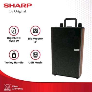 SPEAKER SHARP CBOX 12 CBL - SPEAKER PORTABLE SHARP 12 INCH - SHARP SPEAKER BLUETOOTH 12 INCH - SPEAKER MURAH - SPEAKER TROLLEY SHARP 12 INCH