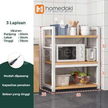 Homedoki Rak Penyimpanan Rak Dapur Microwave Kamar Rak Micoe Rak Microwave A-60*36*78