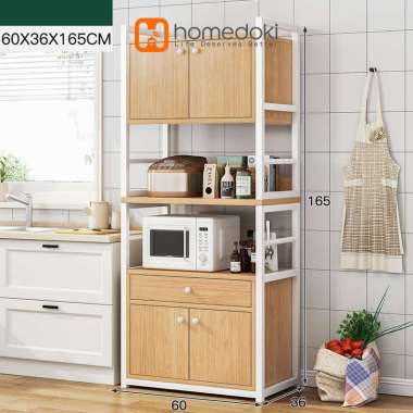 Homedoki Rak Penyimpanan Rak Dapur Microwave Kamar Rak Micoe Rak Microwave I-60*36*165