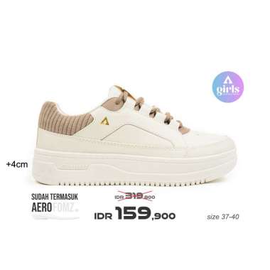 Aerostreet 37-40 Olivia Natural Natural Coklat Muda - Sepatu Sneakers Wanita 39