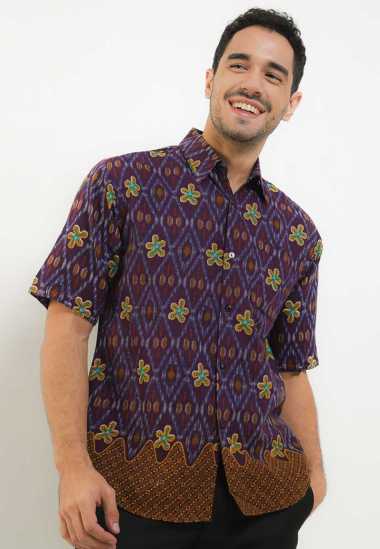 Adikusuma Hem Slim Fit Casual Batik Fashion 5 502266073 - Ungu S