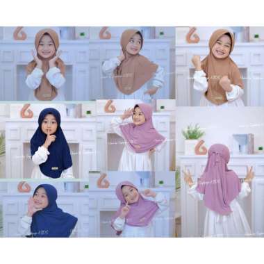 Husna Hijab Maryam Anak Pad Ropel Jersey Premium Zara Hijau Botol