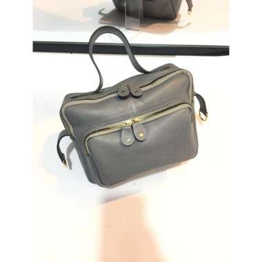 VERISH TAS KULIT GARUT TERLARIS DOBEL TALI KULIT SAPI ASLI ORIGINAL TAS SELEMPANG WANITA Abu